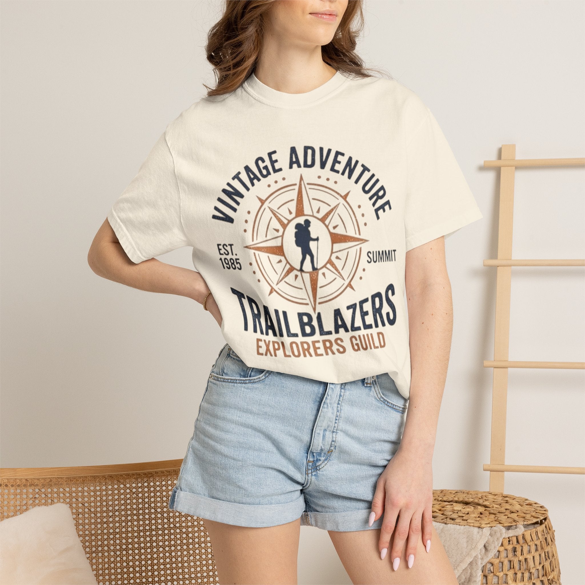 Trailblazers Vintage Adventure T-Shirt — "Trailblazers Explorers Guild" Compass Design