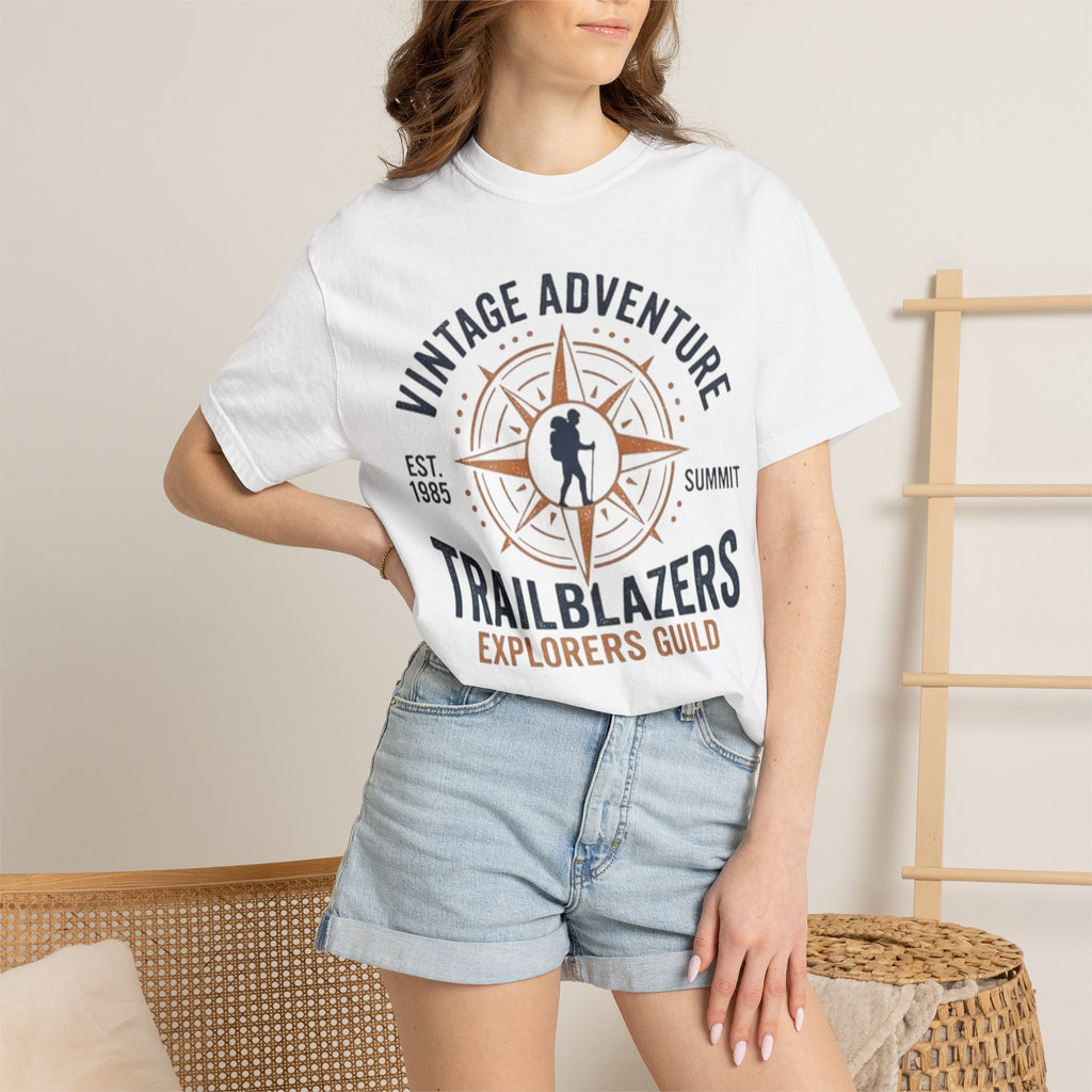 Trailblazers Vintage Adventure T-Shirt — "Trailblazers Explorers Guild" Compass Design