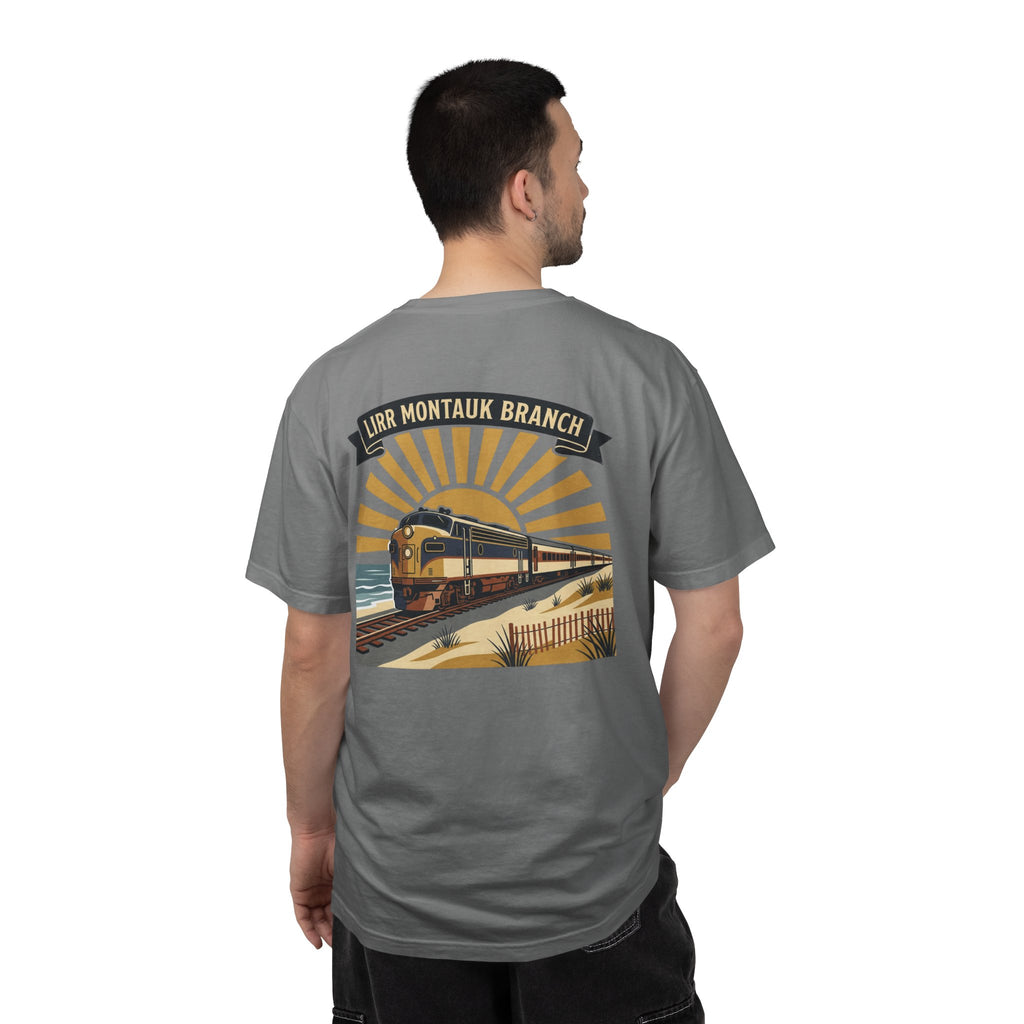 Montauk Branch Train Sunset - Grey