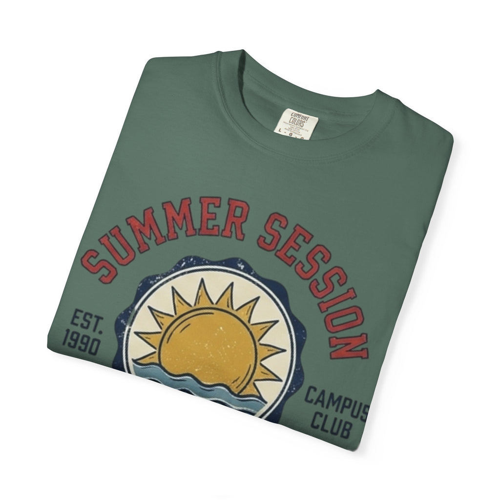 Summer Session Athletics T-Shirt — Vintage Sun & Waves Graphic