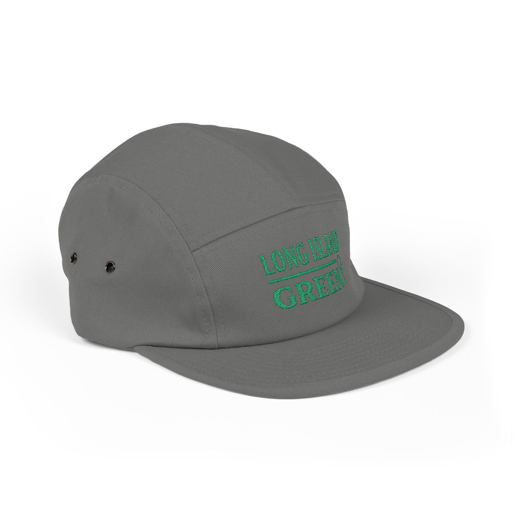 Long Island Green Embroidered 5-Panel Cap - Grey