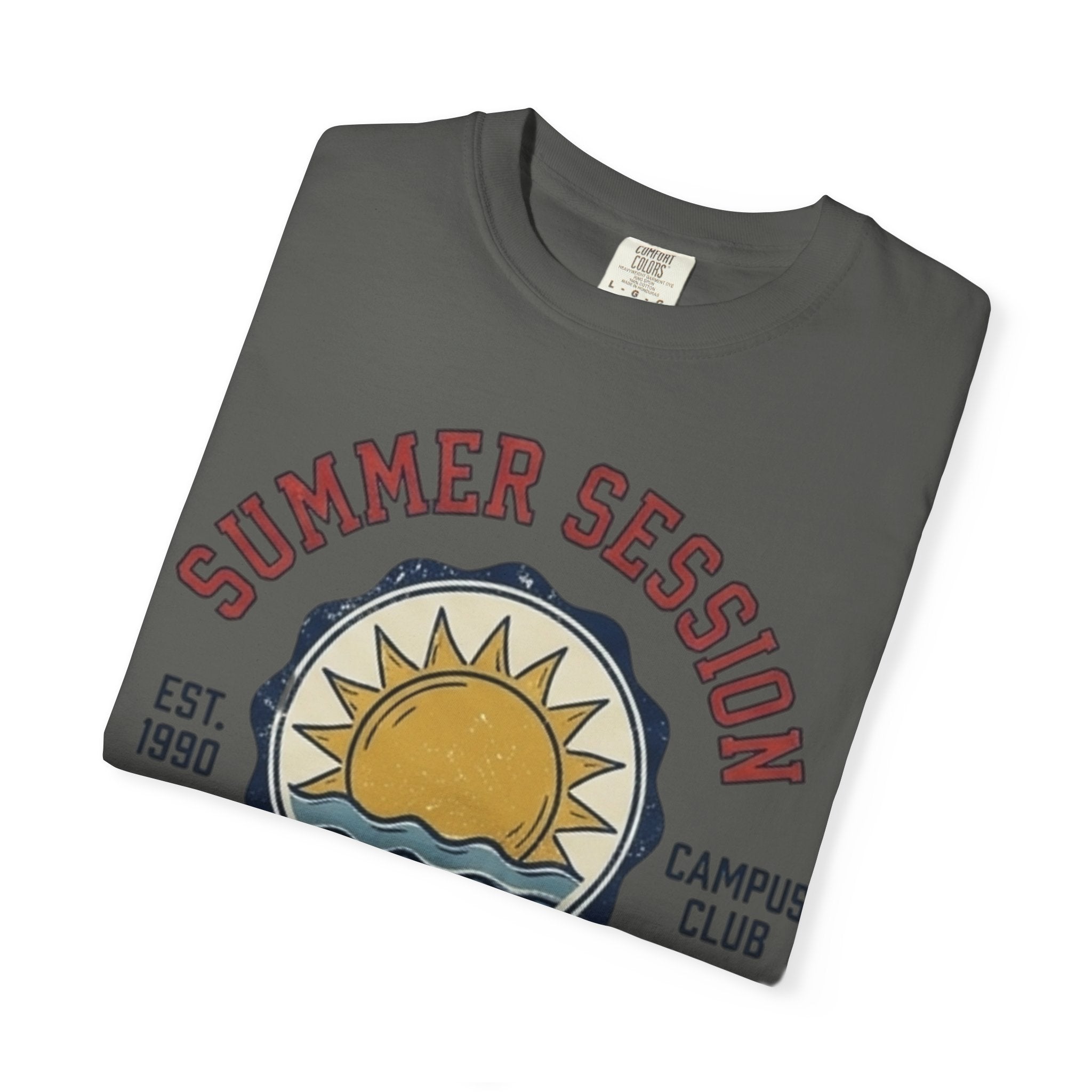 Summer Session Athletics T-Shirt — Vintage Sun & Waves Graphic