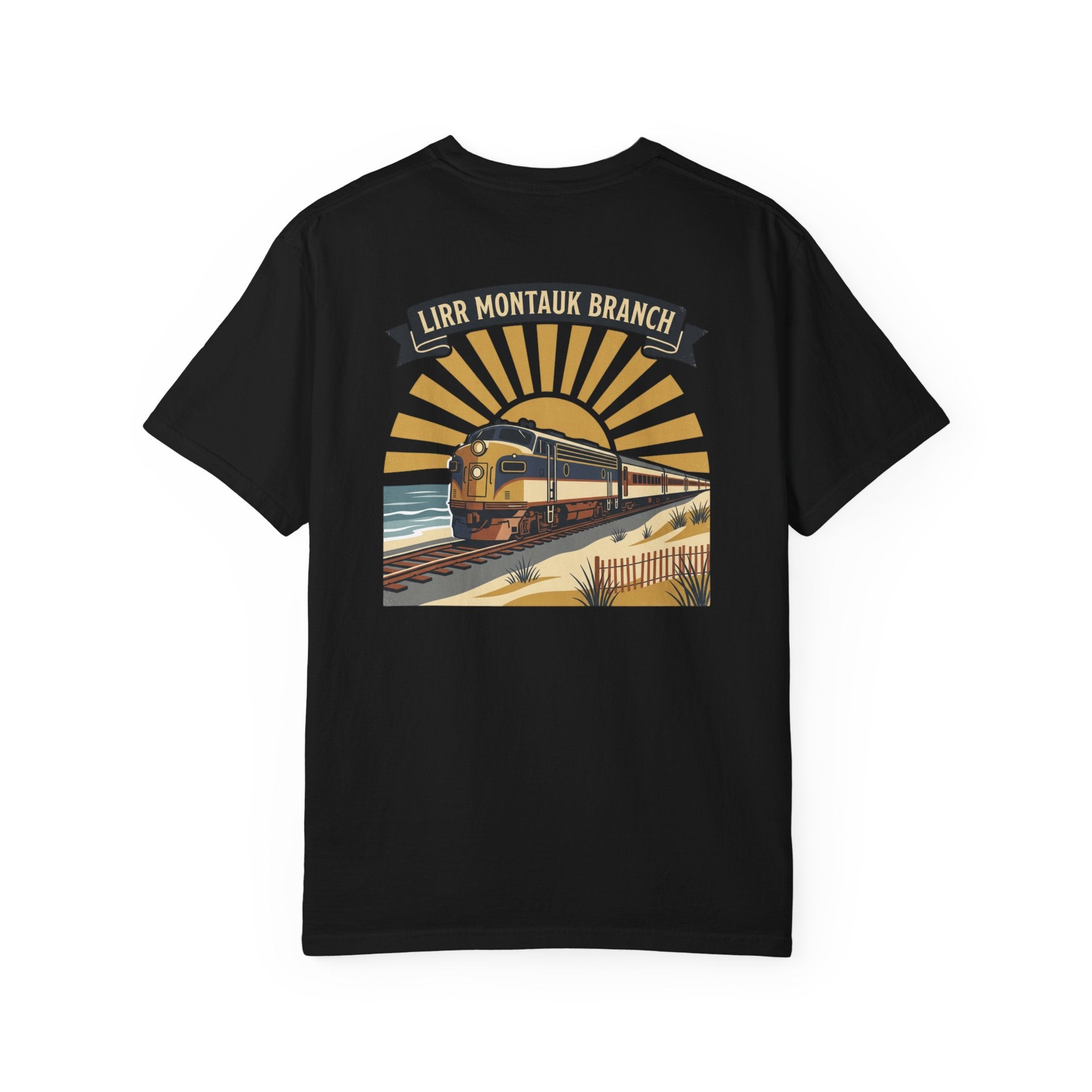 Montauk Branch Train Sunset - Black