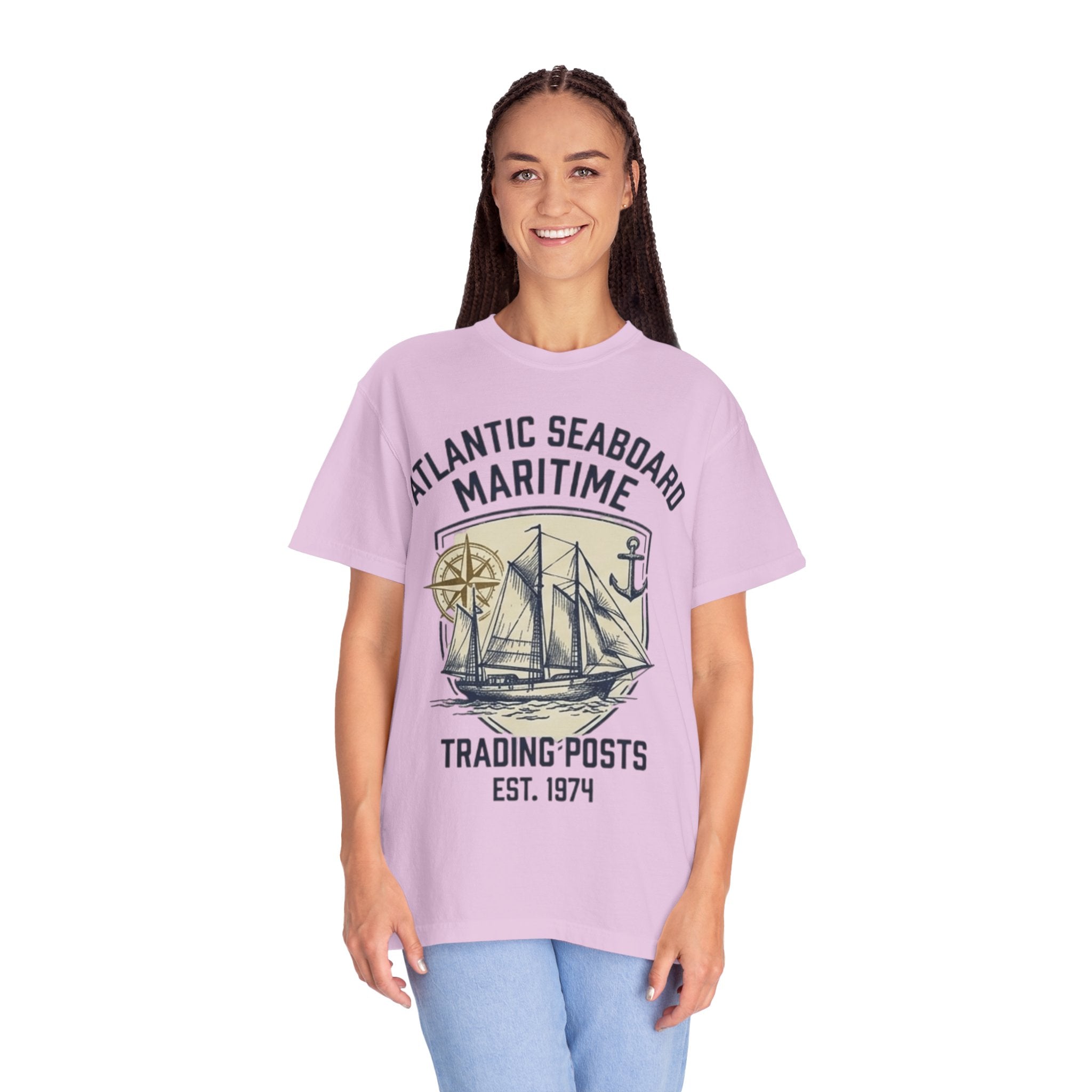Maritime Sailing Tee — "Atlantic Seaboard" Vintage Ship Graphic