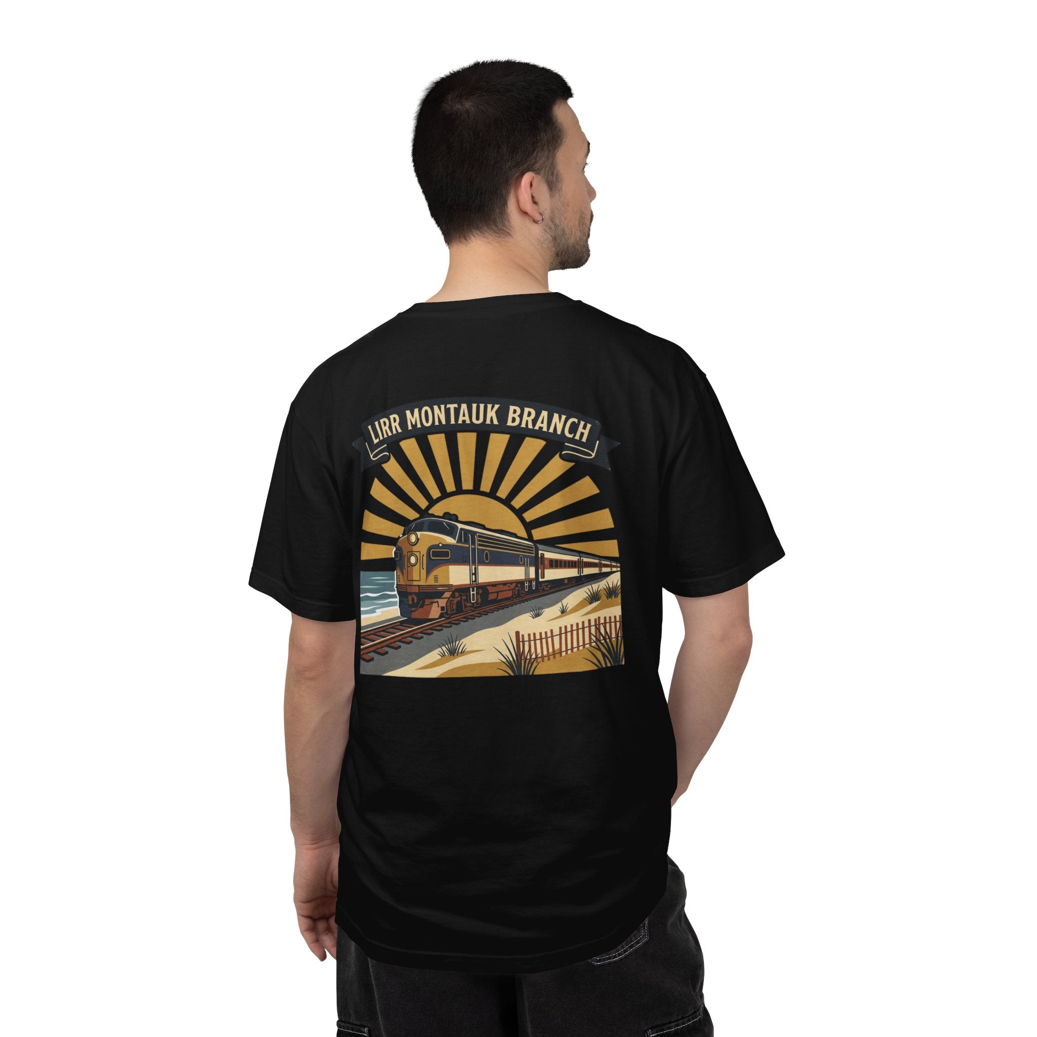 Montauk Branch Train Sunset - Black