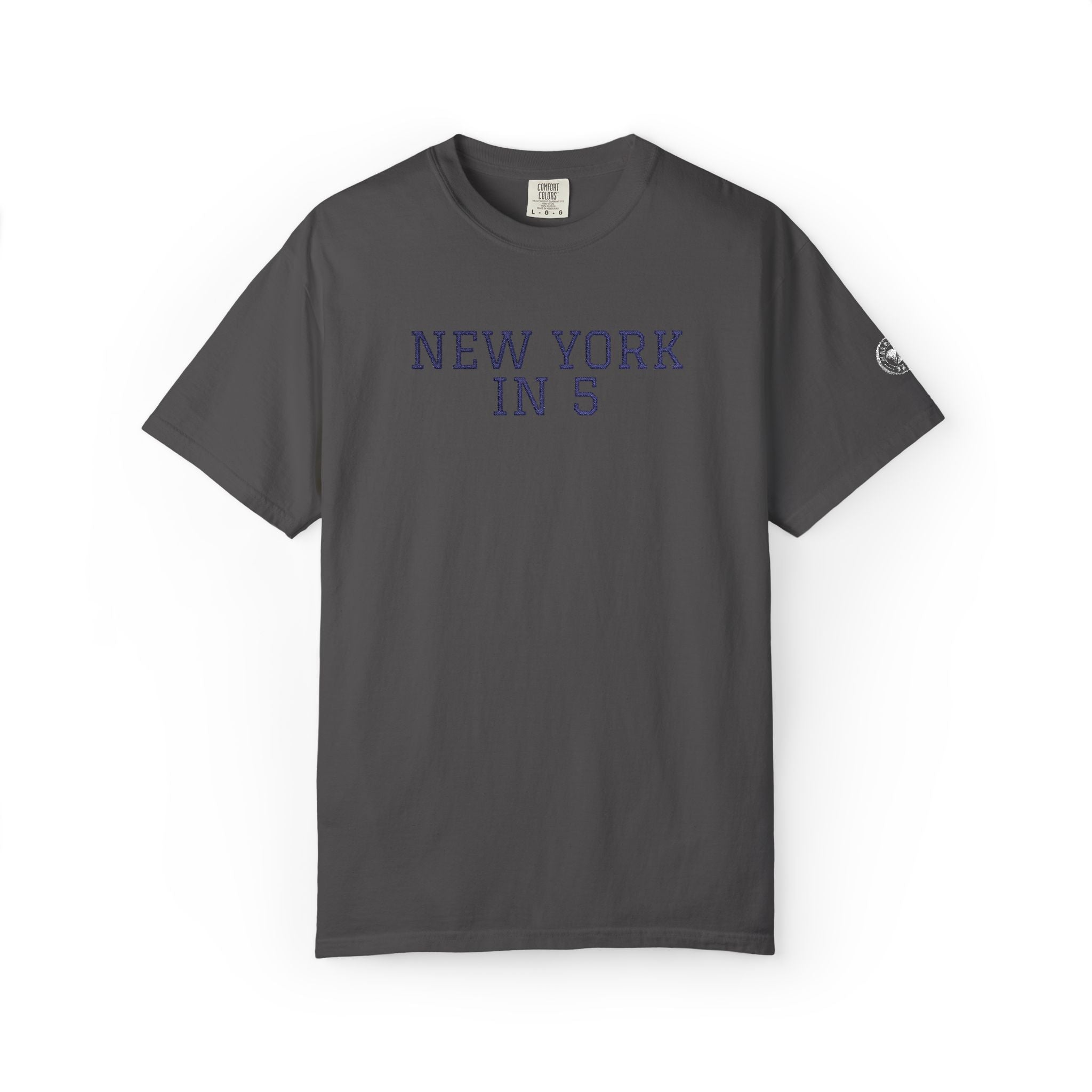 New York in 5 Embroidered - Graphite