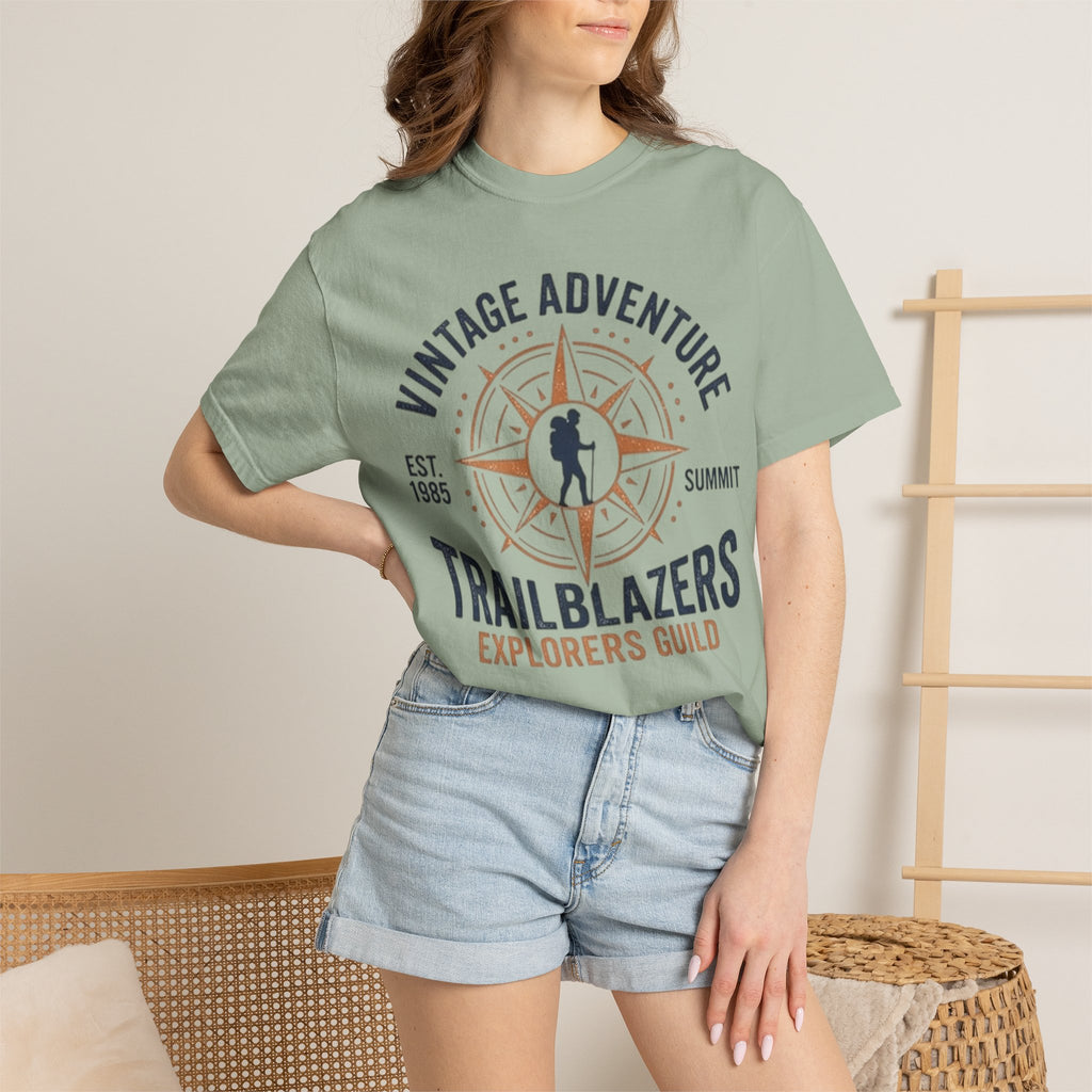 Trailblazers Vintage Adventure T-Shirt — "Trailblazers Explorers Guild" Compass Design