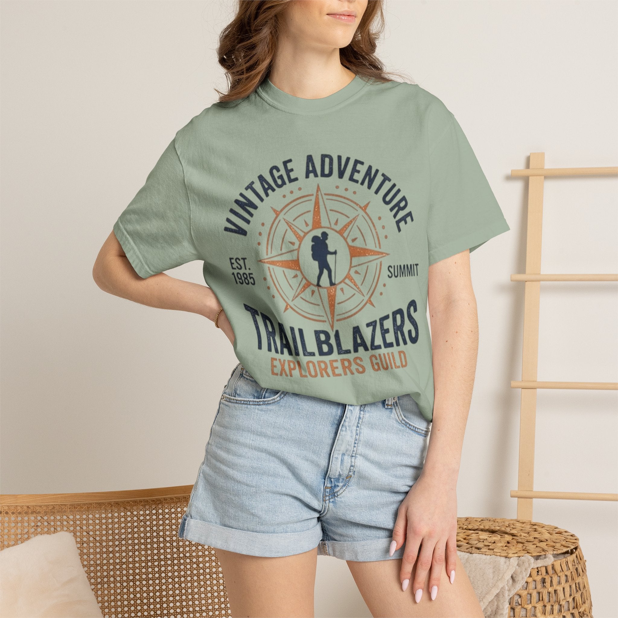 Trailblazers Vintage Adventure T-Shirt — "Trailblazers Explorers Guild" Compass Design