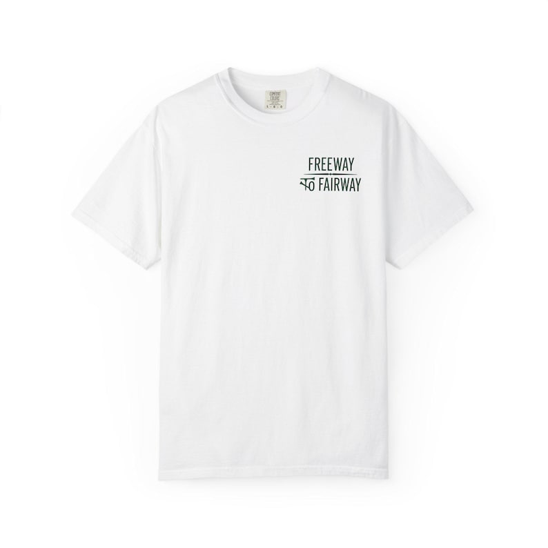Freeway to Fairway Golf Graphic T-shirt | Vintage Car Golfer Design