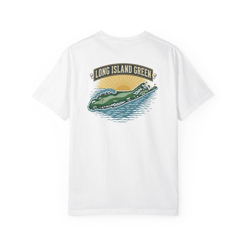Long Island Green Golf Course Map T-shirt | Vintage Golf Poster Tee