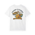 Freeway to Fairway Golf Graphic T-shirt | Vintage Car Golfer Design